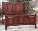 alder-arch headboard & footboard-raised & flat panels-king size