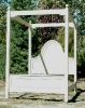 maple-arched frame & flat-panel headboard with canopy-queen