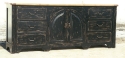 arched doors-6 drawers-distressed black finish