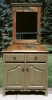 alder vanity - 2 doors & drawers - painted & distressed-with mirror