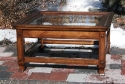alder-glass top-stretchers-shaped legs