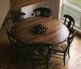 alder-60 inch diameter top-walnut inlays
