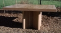 white oak-X pedestal base