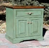 alder-2 doors-1 drawer-green paint & glaze finish