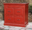 alder-2 drawers-pull out shelf-distressed red