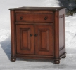 mahogany-1 drawer-2 doors-turned posts-bun feet