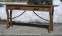 alder-2 drawers-curved legs-metal stretchers
