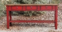alder-3 drawers-distressed red paint finish