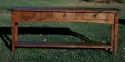 alder-3 drawers-tapered legs-shelf-arched aprons